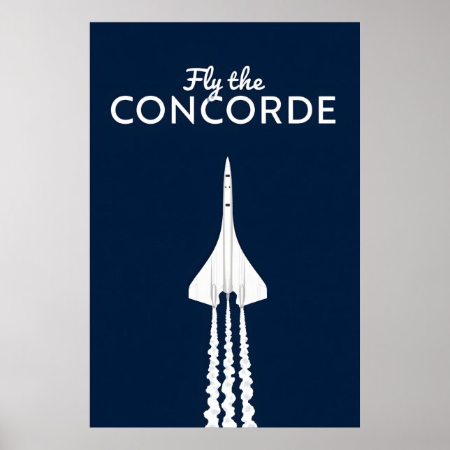 Poster Fly the Concorde iconic supersonic jet airplane  (Frente)