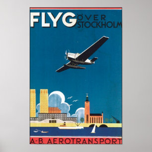 Poster Flyg Over Stockholm, AB Aerotransport