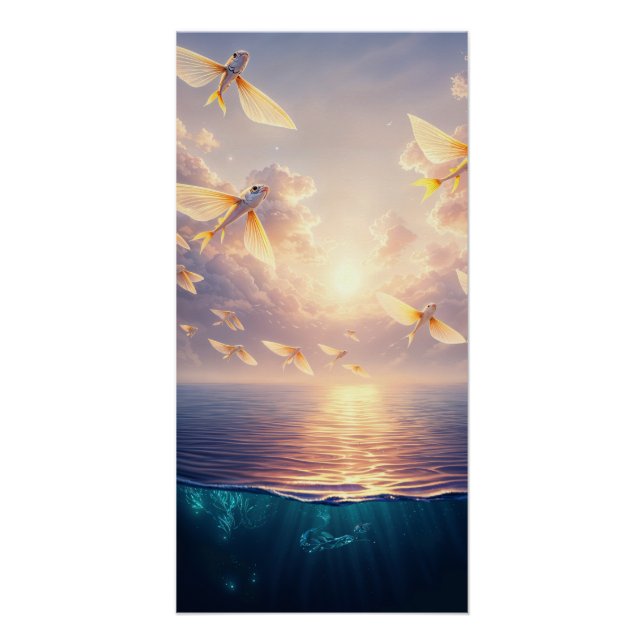 Pôster Flying Fish Sunset (Frente)