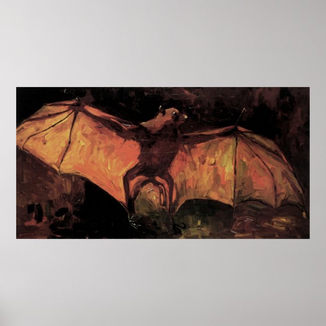 Pôster Flying Fox Bat por Vincent van Gogh (Frente)