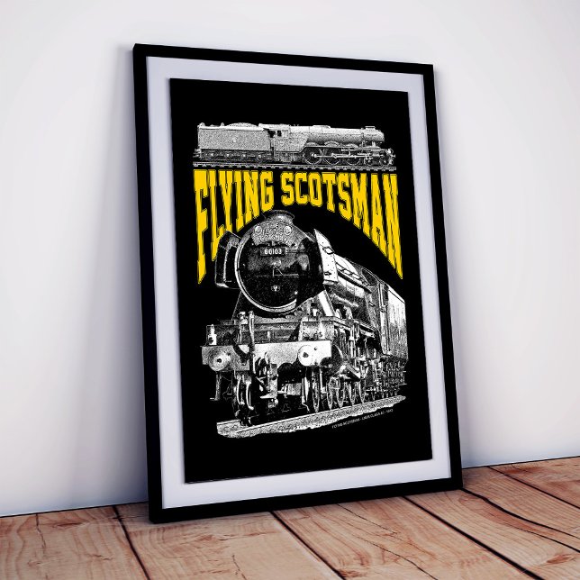 Poster Flying Scotsman 1923 LNER Train. Steam Locomotive. (Flying Scotsman 1923 LNER Train. Steam Locomotive. Poster)