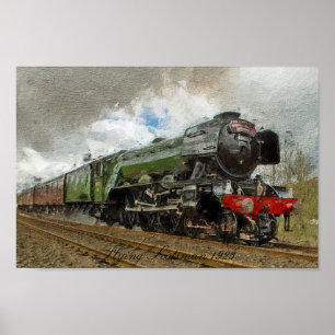 Poster Flying Scotsman oil Paintedl