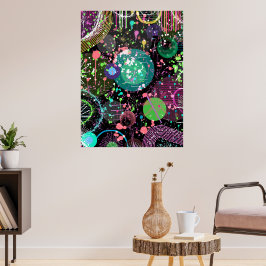 Poster Flying Through Space: A Maximalist Abstract 
