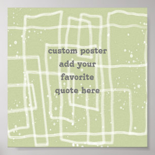 Poster foan e funky line art moss green adicionam uma cit