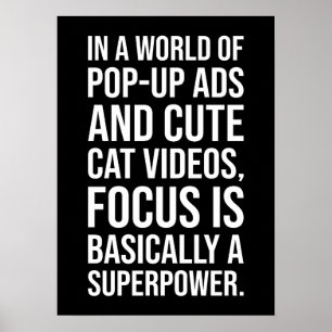 Poster Foco É Uma Superpotência - Sucesso Motivacional