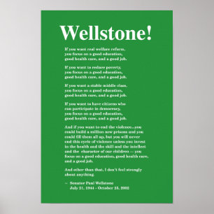 Poster Foco em uma boa educação… Wellstone