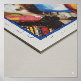 Poster Foco Geométrico: Borda Quebra-cabeça de Varsóvia e