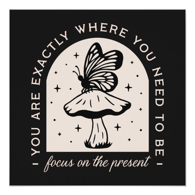 Pôster Foco no momento presente cita o justycore (Frente)