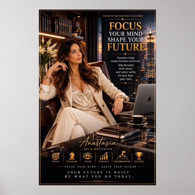 Poster Focus Your Mind – Executive Office Motivation Post (Frente)