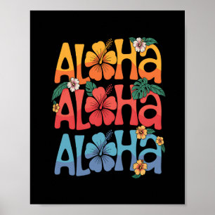 Poster Fofa Aloha Havaiano Férias de Verão Shaka Hibisco