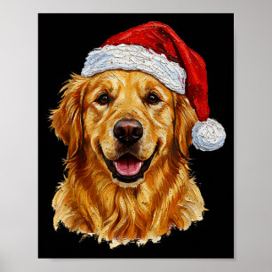 Poster Fofinho Feliz Natal Cachorro Retriever Dourado Nat