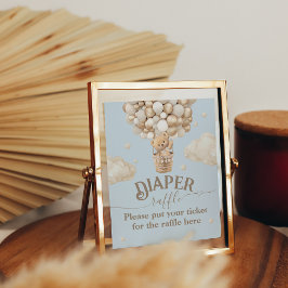 Poster Fofo de fralda do Balão do Urso de Teddy