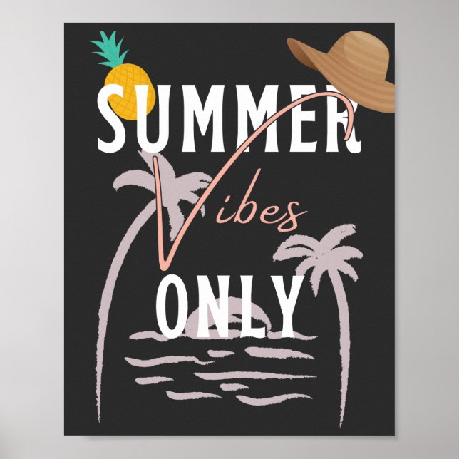Poster Fofo de verão só na praia (Frente)