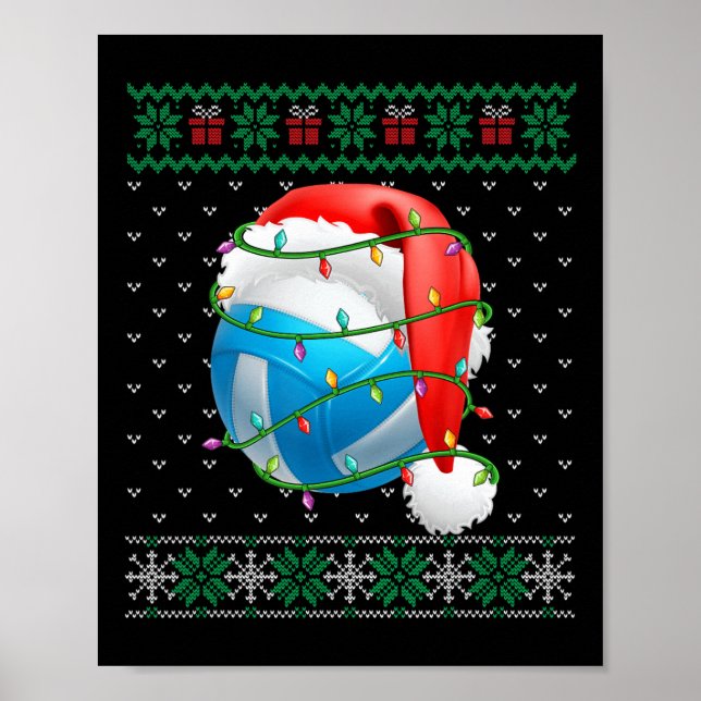 Poster Fofo feio Natal Pajama Voleibol Ligh (Frente)