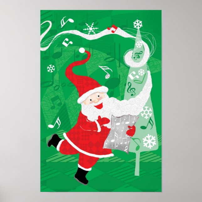 Pôster Fofo Natal, Cantando e Dançando Papai Noel (Frente)