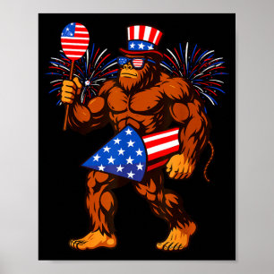 Poster fogão de lenha fogo bandeira americana pé-grande 4