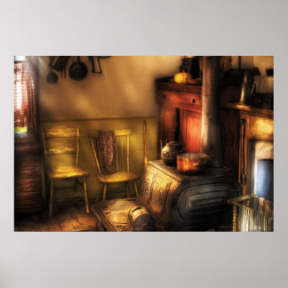 Poster Fogão - Uma antiga cozinha de fazenda