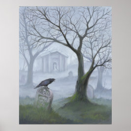 Poster Foggy Graveyard