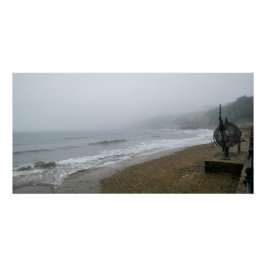 Pôster Foggy Scarborough Beach