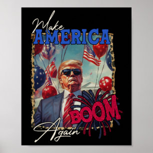 Poster Fogo de Artifício Patriótico de Donald Trump Faz o