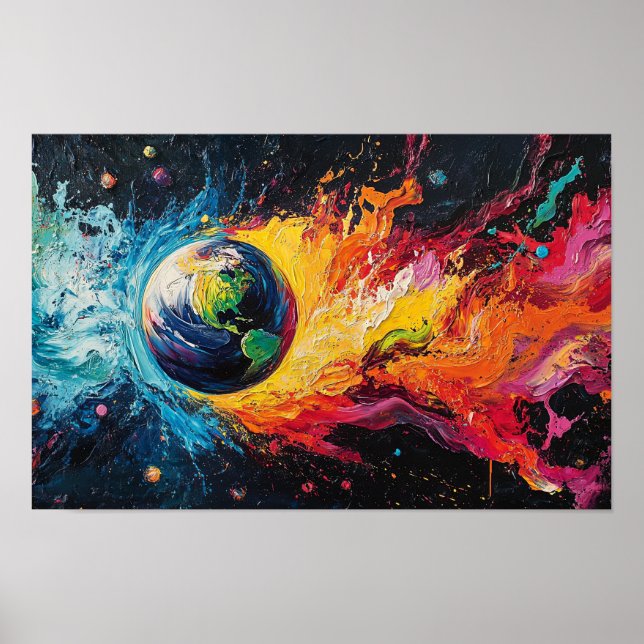 Poster Fogo e Água Cercam a Terra (Frente)