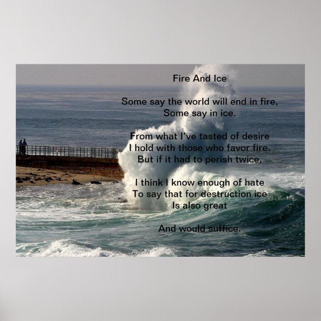 Pôster Fogo E Gelo Sobre Grande Onda (Frente)