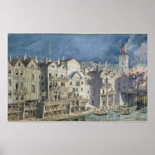 Poster Fogo no Pont Meuniers auxiliar em 1621