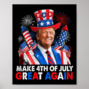 Poster Fogo Patriótico Trump Torna 4 De Julho Excelente A