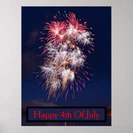 Poster Fogos de Artifício 4 de Julho Dia da Independência