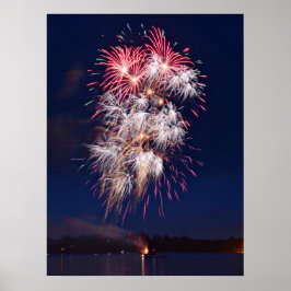 Poster Fogos de Artifício 4 de Julho Dia da Independência