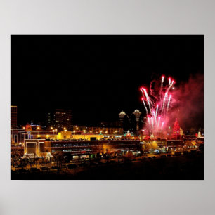 Poster Fogos-de-artifício da plaza de Kansas City, poste