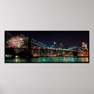Poster Fogos-de-artifício da ponte de Brooklyn