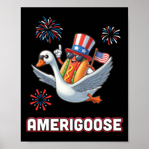 Poster Fogos de artifício de ganso flutuante Independênci