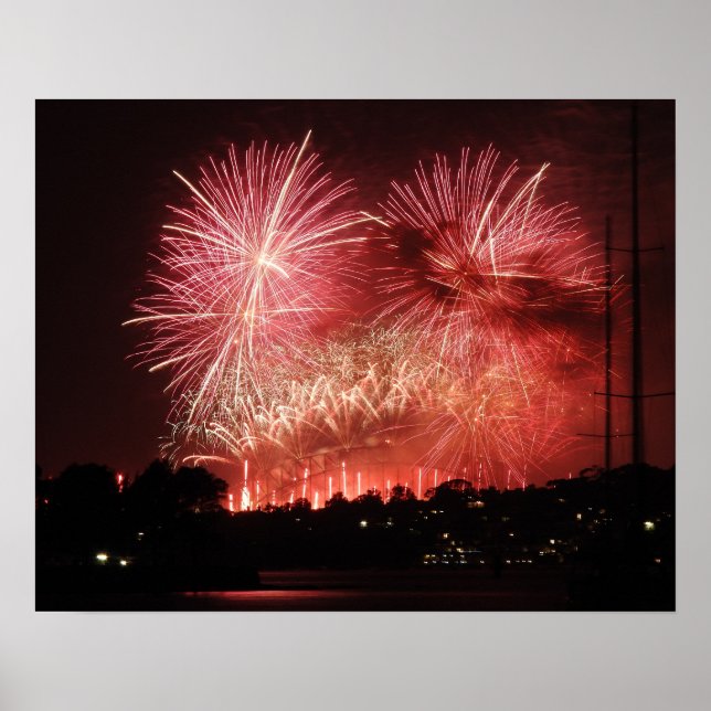 Poster Fogos de artifício do Ano Novo de Sydney (Frente)