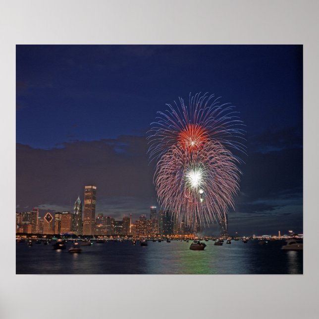 Poster fogos de artifício do Dia da Independência dos EUA (Frente)