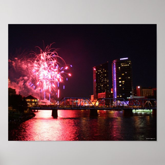 Poster Fogos de artifício em Grand Rapids (Frente)
