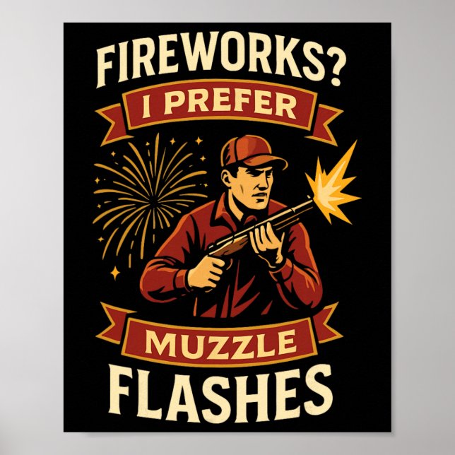 Poster Fogos de Artifício Eu Prefiro Clarões de Cano Caça (Frente)