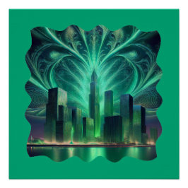 Pôster Fogos De Artifício Fratos Sobre A Cidade