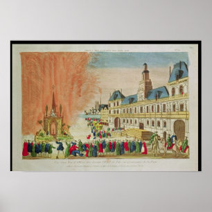 Poster Fogos-de-artifício na frente do hotel de Ville em