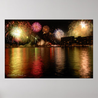 Pôster Fogos de Artifício : Porto de Sydney, Austrália Po