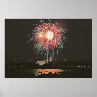Pôster Fogos de artifício sobre Washington DC