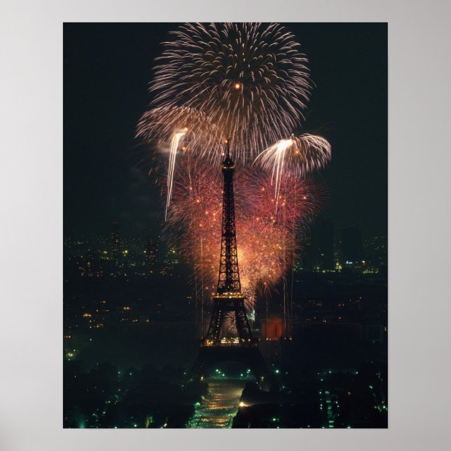 Poster Fogos de artifício, Torre Eiffel, Paris, França (Frente)