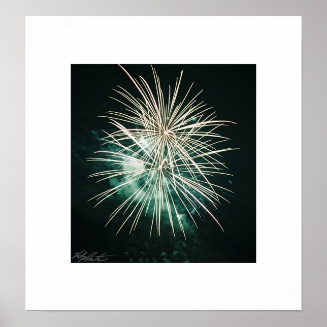 Poster Fogos de artifício verdes (Frente)