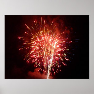Pôster Fogos-de-artifício vermelhos, brancos e azuis II
