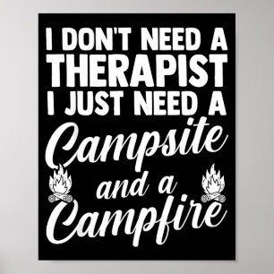 Poster Fogueira de camping vida no acampamento floresta c