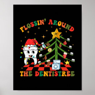 Poster Fogueira Em Torno Do Dentistree Engraçado Xmas Den