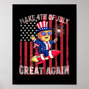Poster Fogueira Patriótica de Donald Trump Faz 4 de Julho
