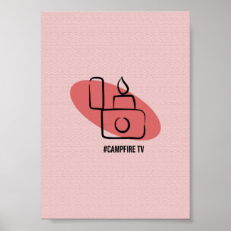 Poster Fogueira TV Lighter - Minimalista Camping & Ao Ar 