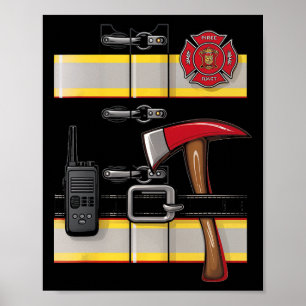 Poster Fogueiro Fumeiro Bombeador Uniforme Ax Radio Hall