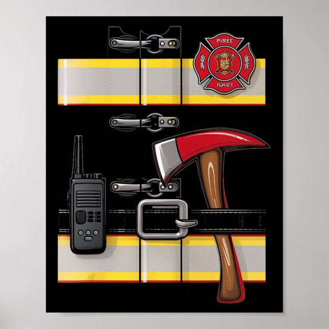 Poster Fogueiro Fumeiro Bombeador Uniforme Ax Radio Hall (Frente)